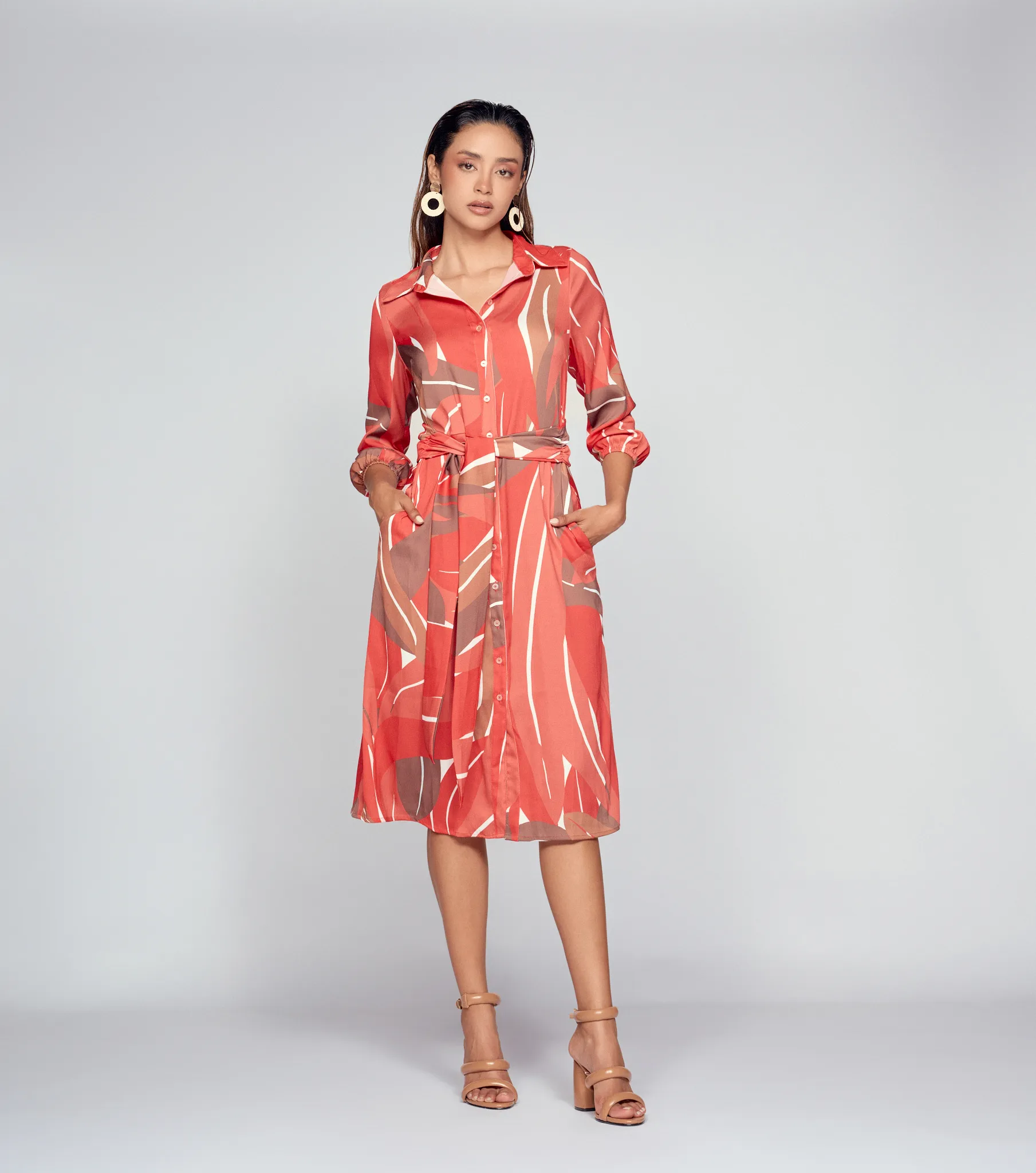 Vestido Corto Para Mujer Manga Larga Estampado Derek 834641 RJ