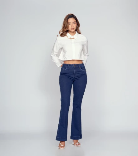 Jean Para Mujer Bota Flare Con Proceso Barcelona Alaia DerekAZ