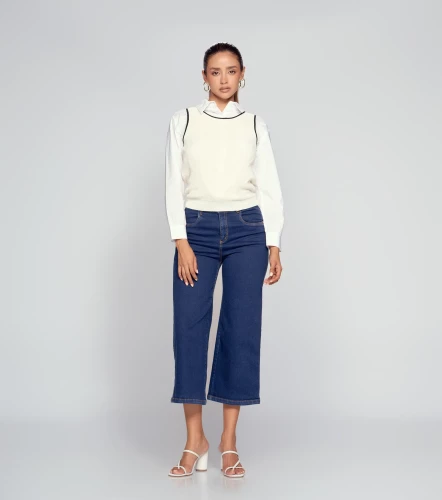 Jean Para Mujer Culotte Con Proceso Praga Charlotte DerekAZ