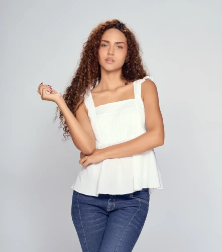 Alexa Blusa Unicolor En Tiras Con Alforzas UnserBL