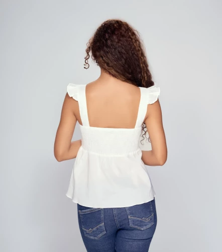 Alexa Blusa Unicolor En Tiras Con Alforzas UnserBL