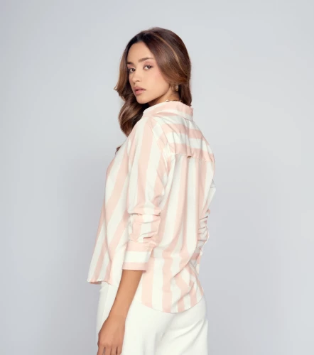 Blusa Camisera A Rayas Para Mujer Stella Manga Larga DerekNU