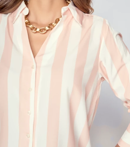 Blusa Camisera A Rayas Para Mujer Stella Manga Larga DerekNU