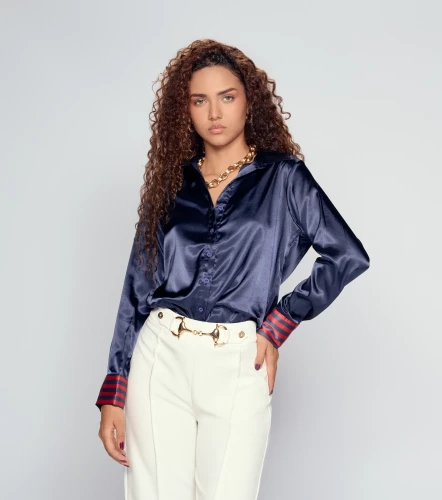 Blusa Camisera Manga Larga Para Mujer Con Cortes DerekAZ