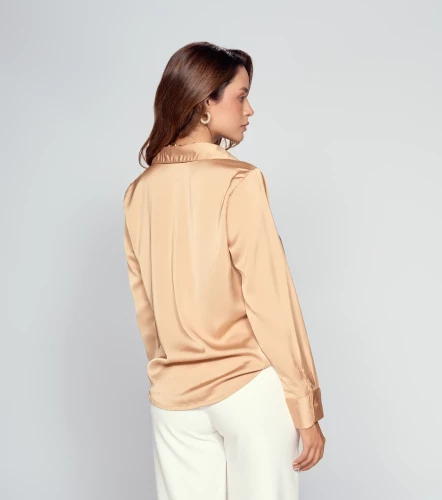 Blusa De Mujer Camisera Manga Larga Unicolor DerekKQ