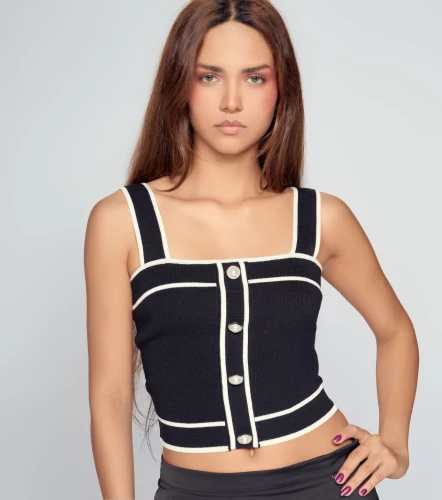 Blusa Escote Cuadrado Combinada DerekNG