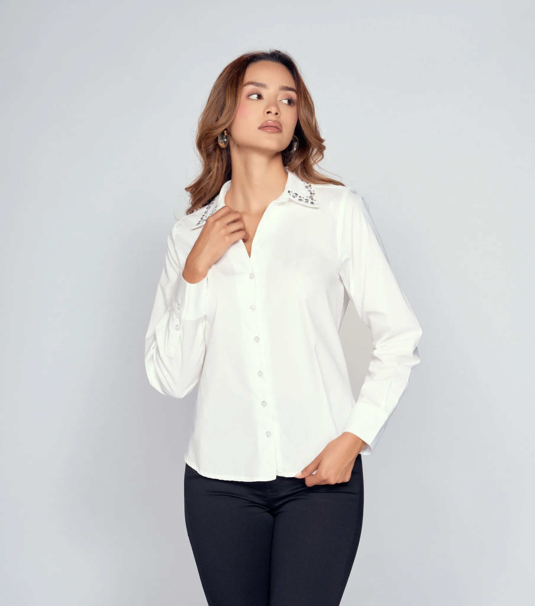 Blusa para mujer camisera manga larga derek 834465