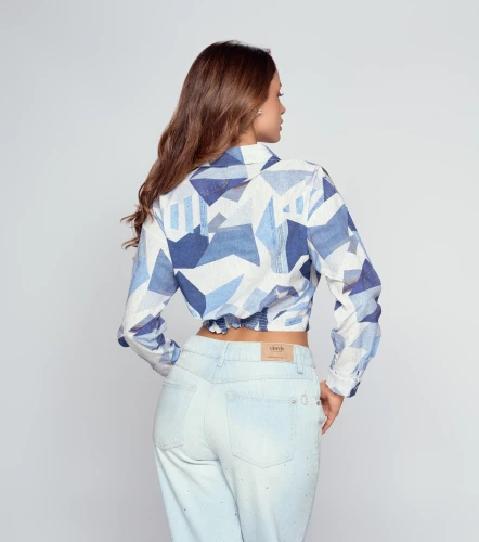 Blusa Para Mujer Camisera Manga Larga Estampada DerekAZ
