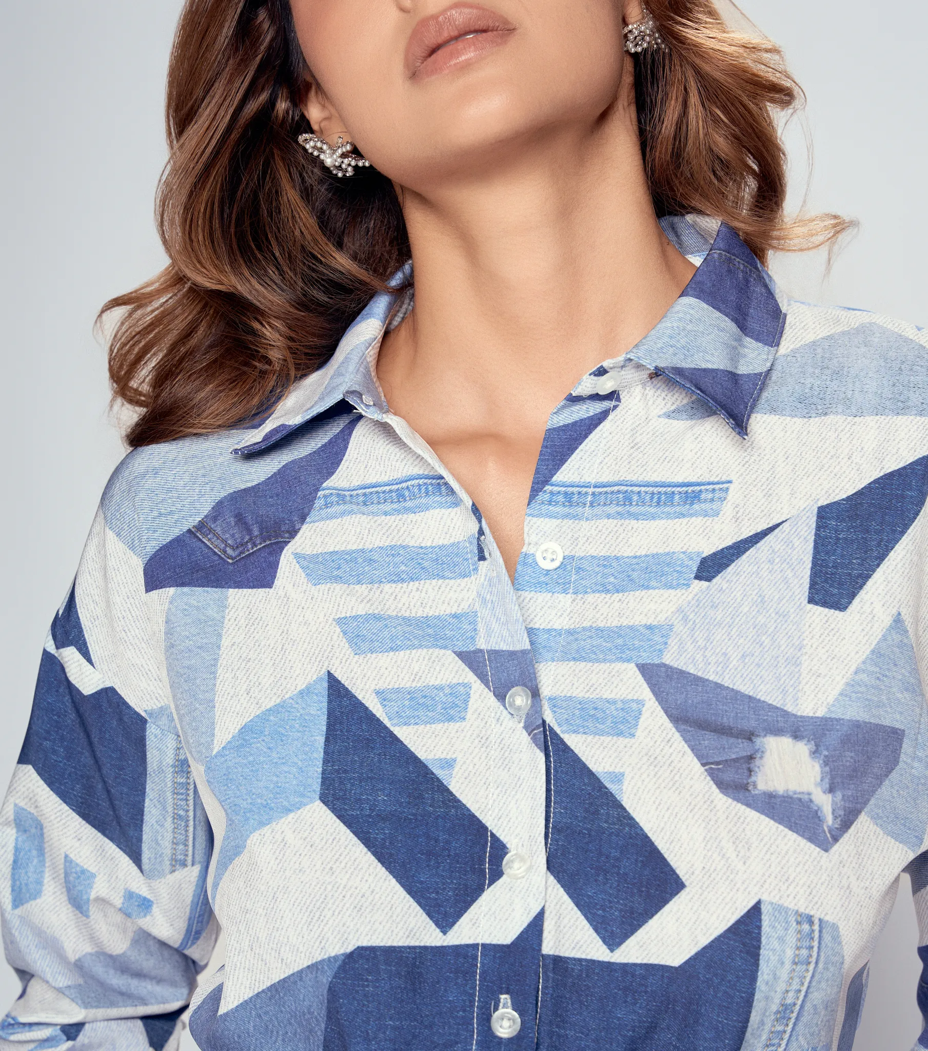 Blusa Para Mujer Camisera Manga Larga Estampada Derek 834464 AZ