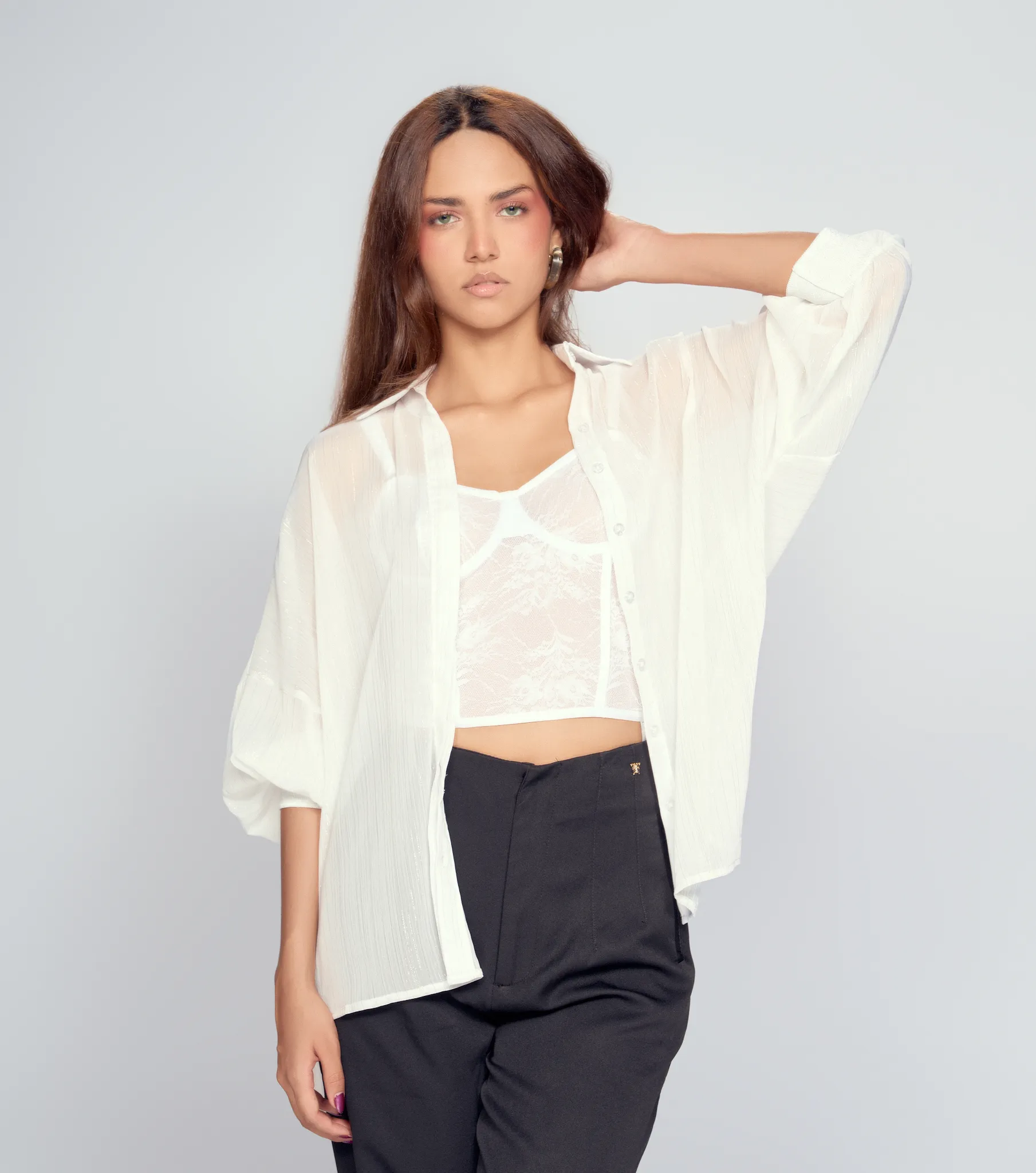 Blusa Para Mujer Camisera Unicolor Con Lurex Manga Ranglan Stefani Derek 834647 BL