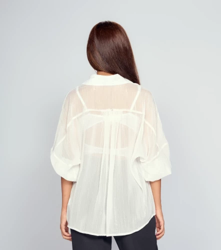 Blusa Para Mujer Camisera Unicolor Con Lurex Manga Ranglan Stefani DerekBL