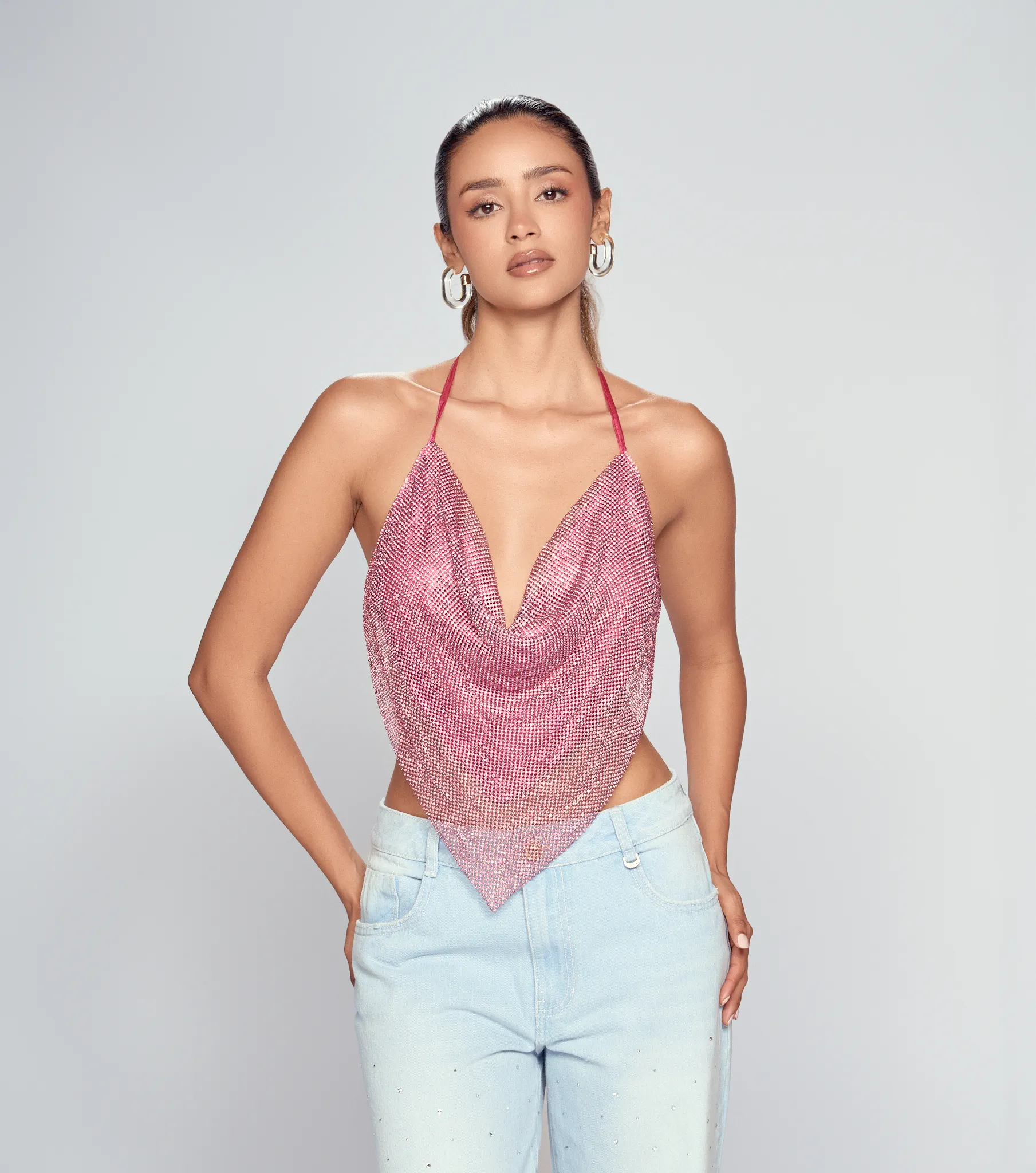 Blusa Para Mujer Triangulo Con Strass DerekRS