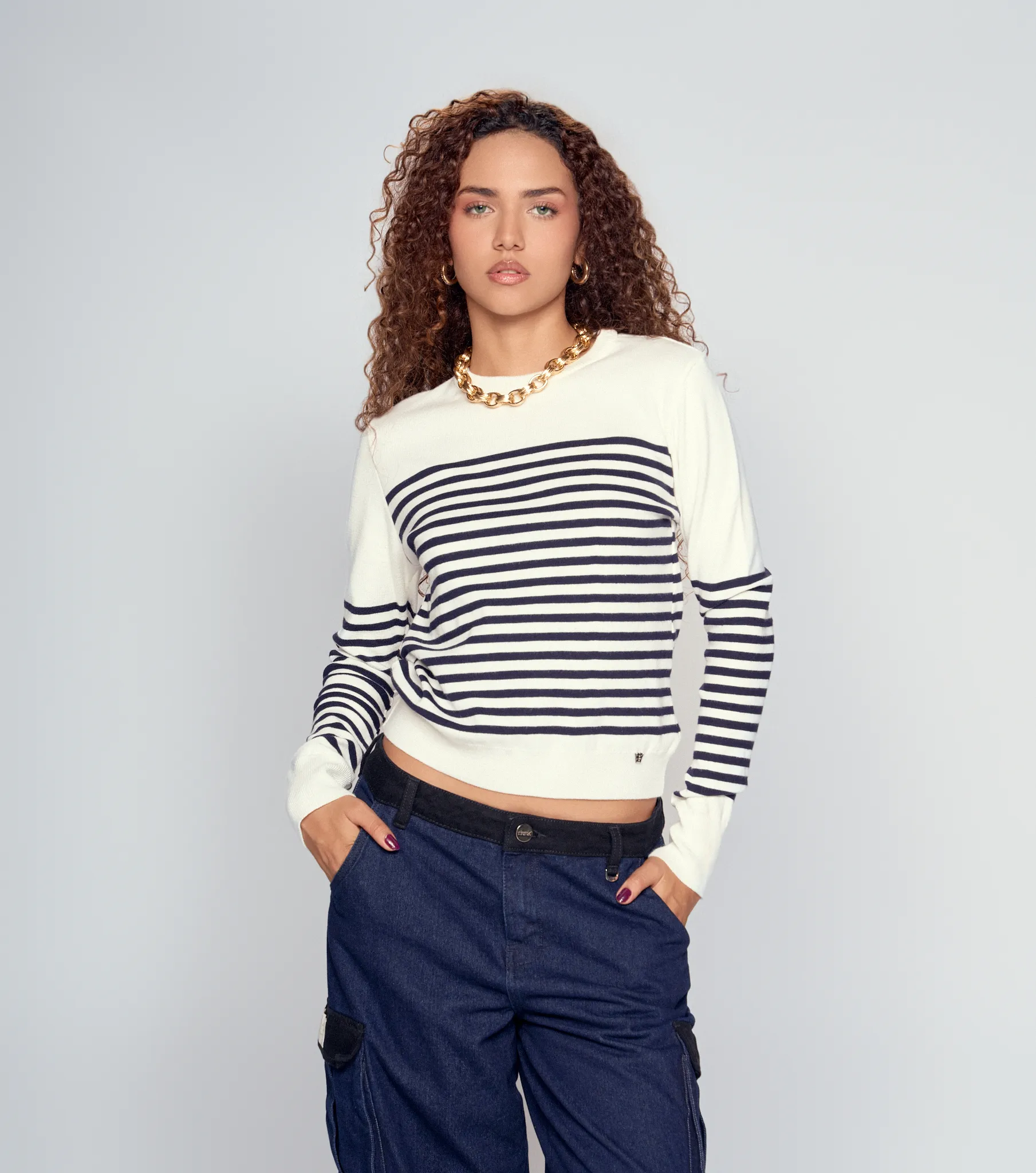 Buzo tejido para mujer manga larga combinado derek 834917