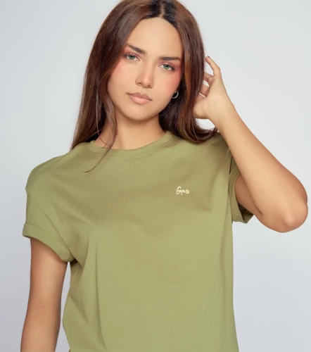 Cleo Camiseta Relaxed Fit Femenina Con Guardapolvo En MangaVD