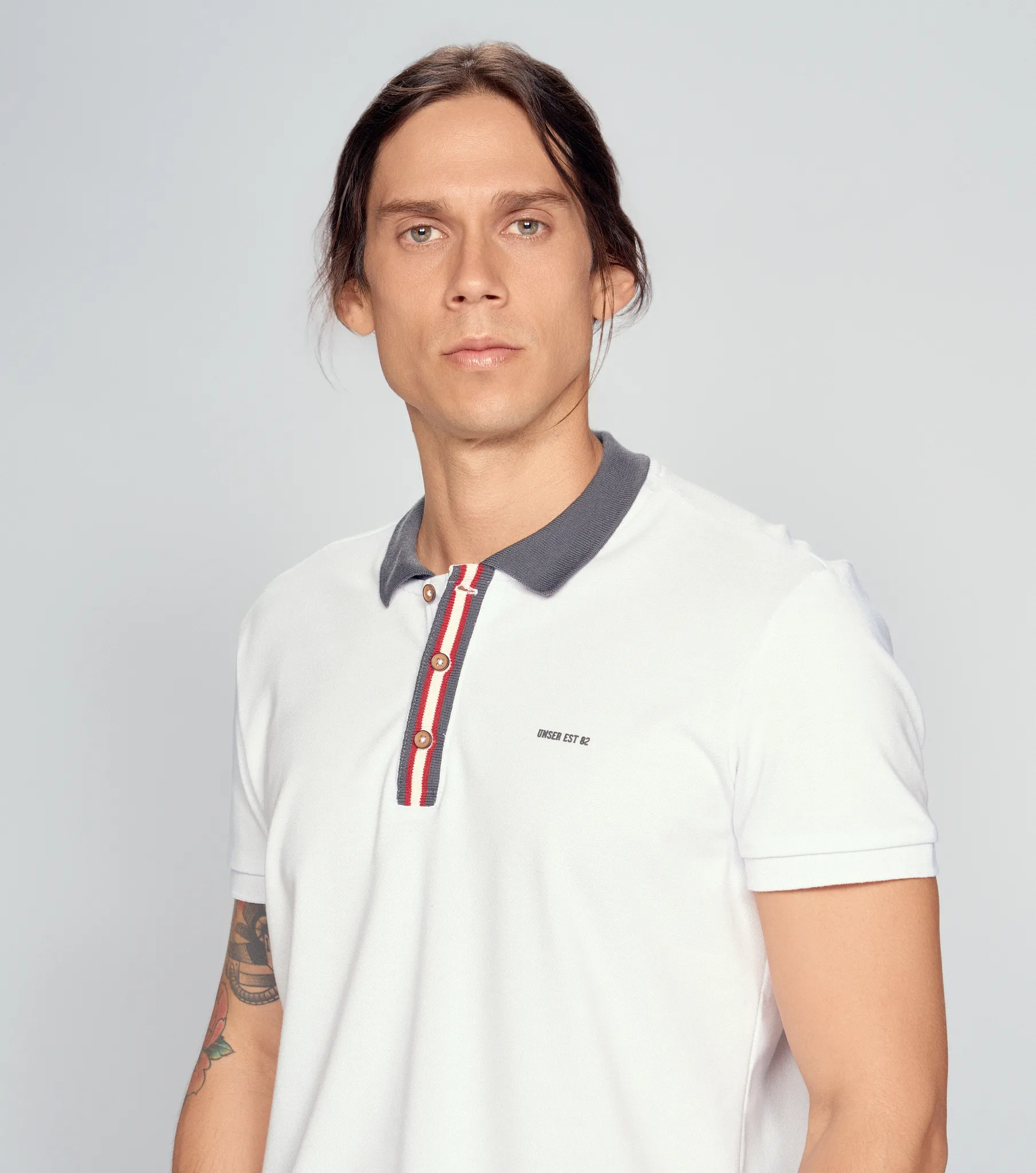 Comfort John Polo Unicolor Y Cuello Tejido Unser 835110 BL