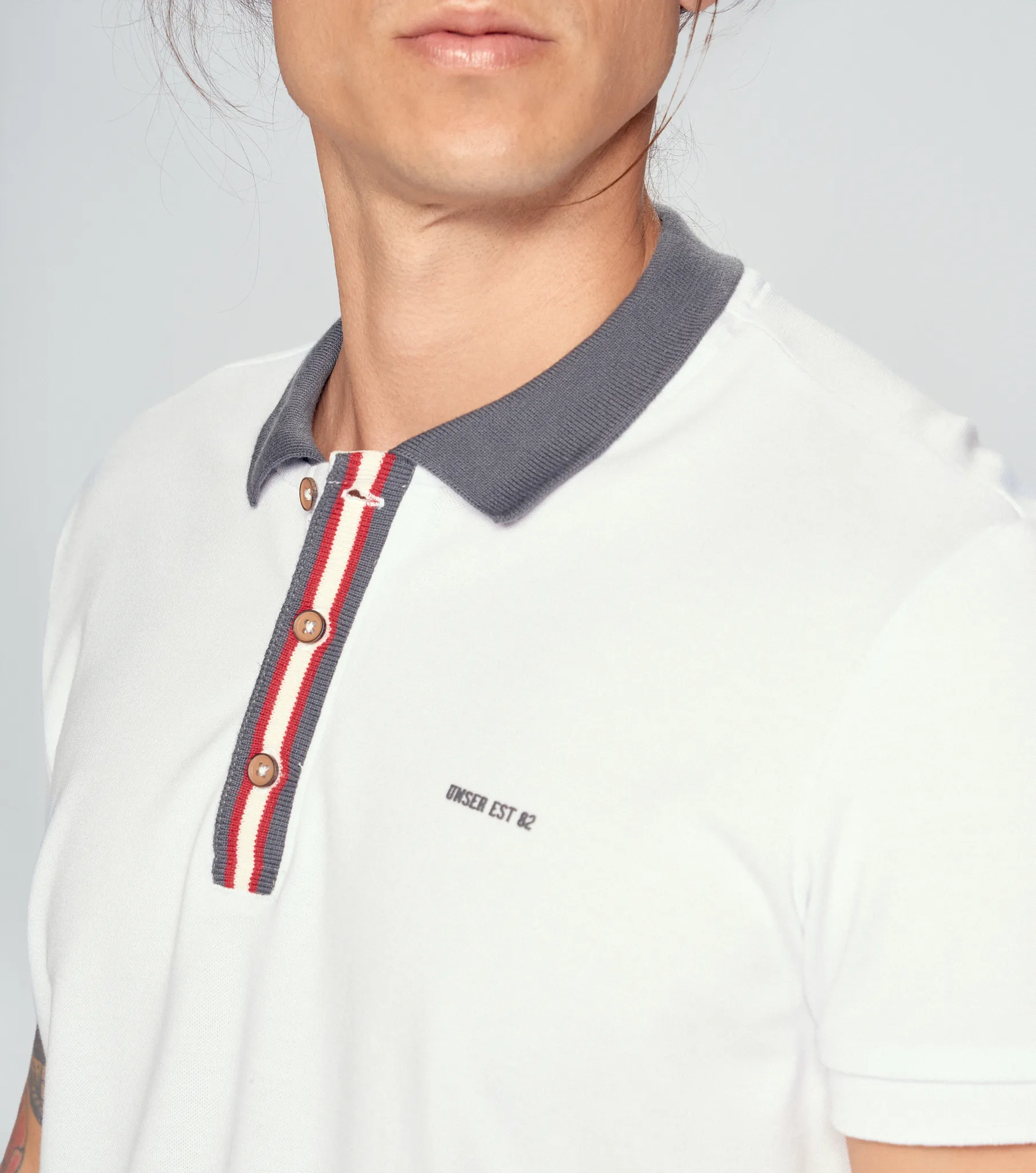 Comfort John Polo Unicolor Y Cuello Tejido Unser 835110 BL