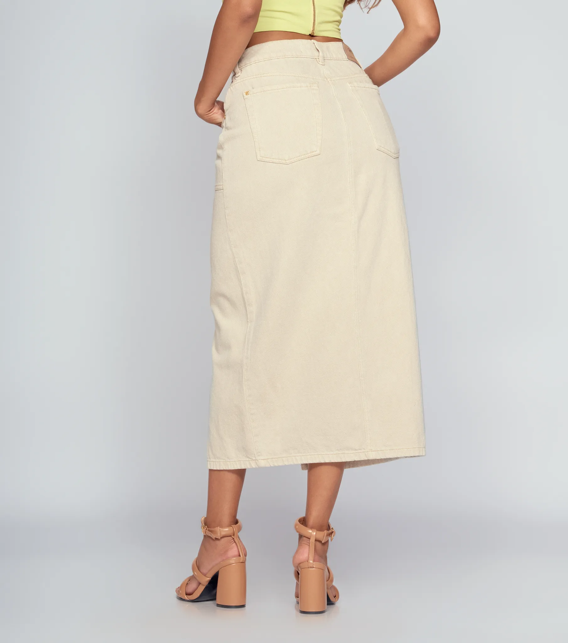 Falda Larga En Indigo Con Abertura En Centro Natalia Derek 835000 AR