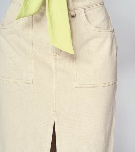 Falda Larga En Indigo Con Abertura En Centro Natalia DerekAR