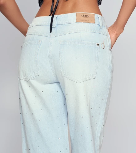 Jean Para Mujer Bota Recta Con Brillos Praga Marian DerekAZ