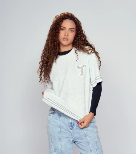Kai T Shirt Oversize Texturizada Estampada TyperAC