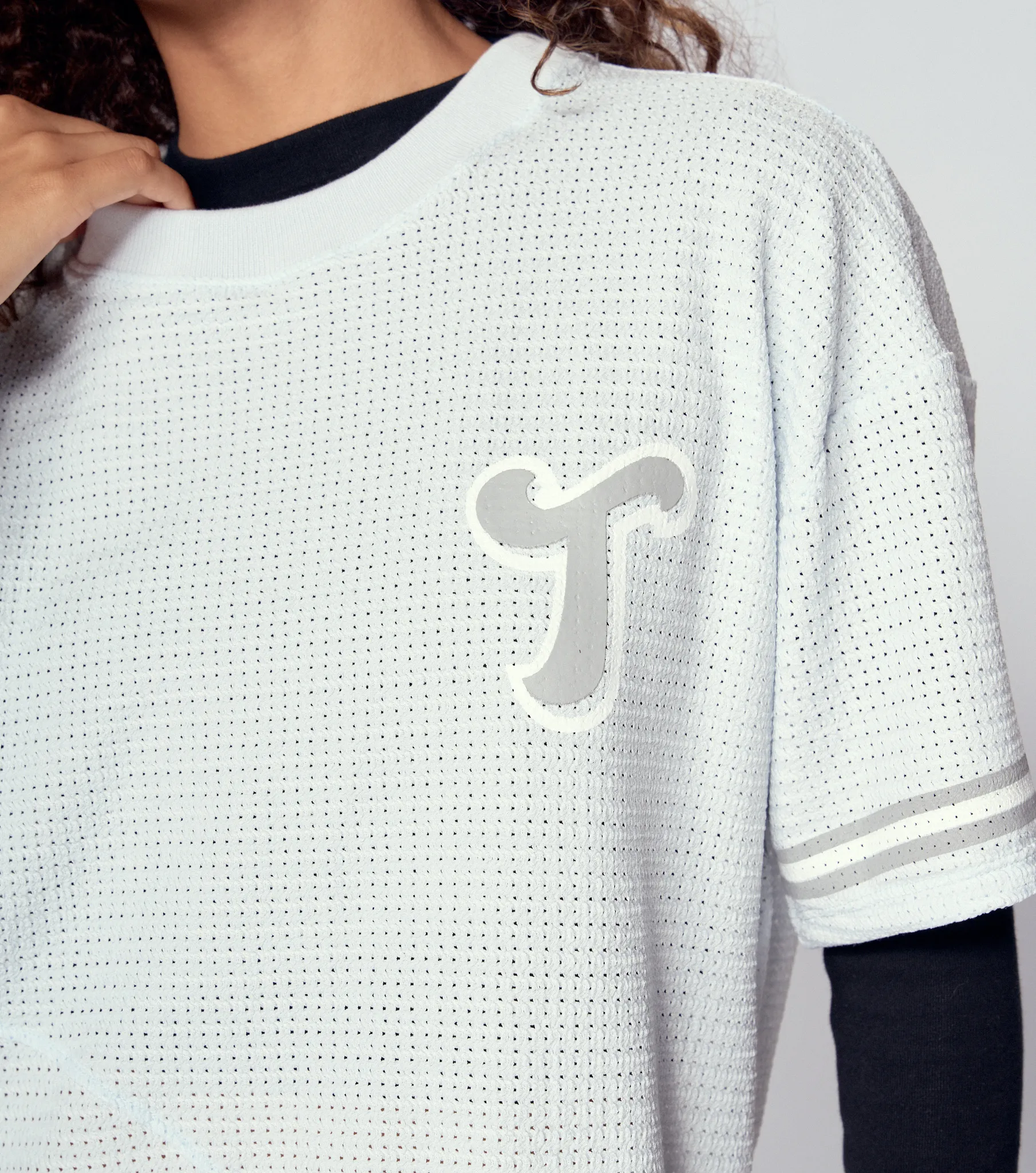 Kai T Shirt Oversize Texturizada Estampada Typer 834290 AC