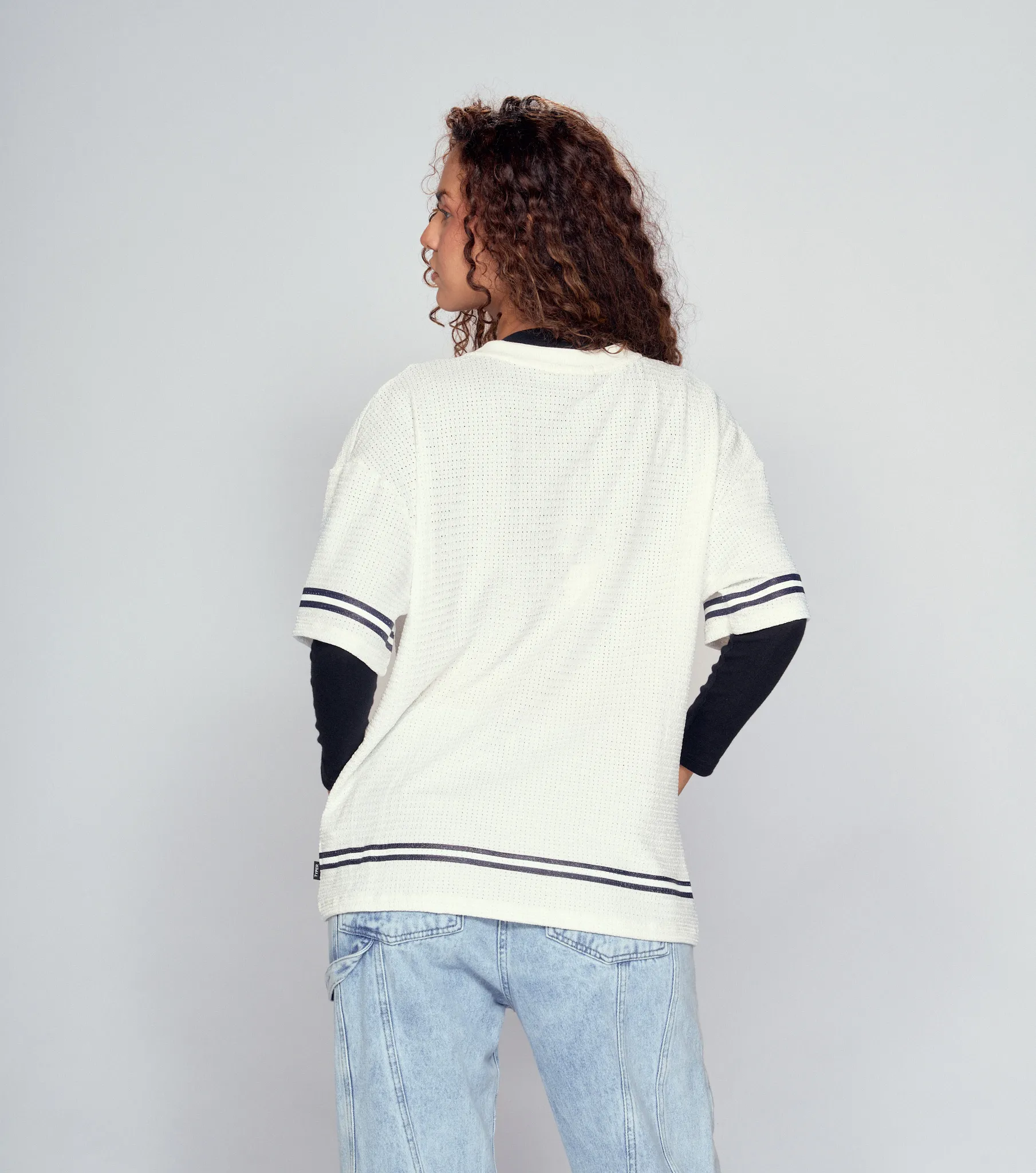 Kai T Shirt Oversize Texturizada Estampada Typer 834290 AC