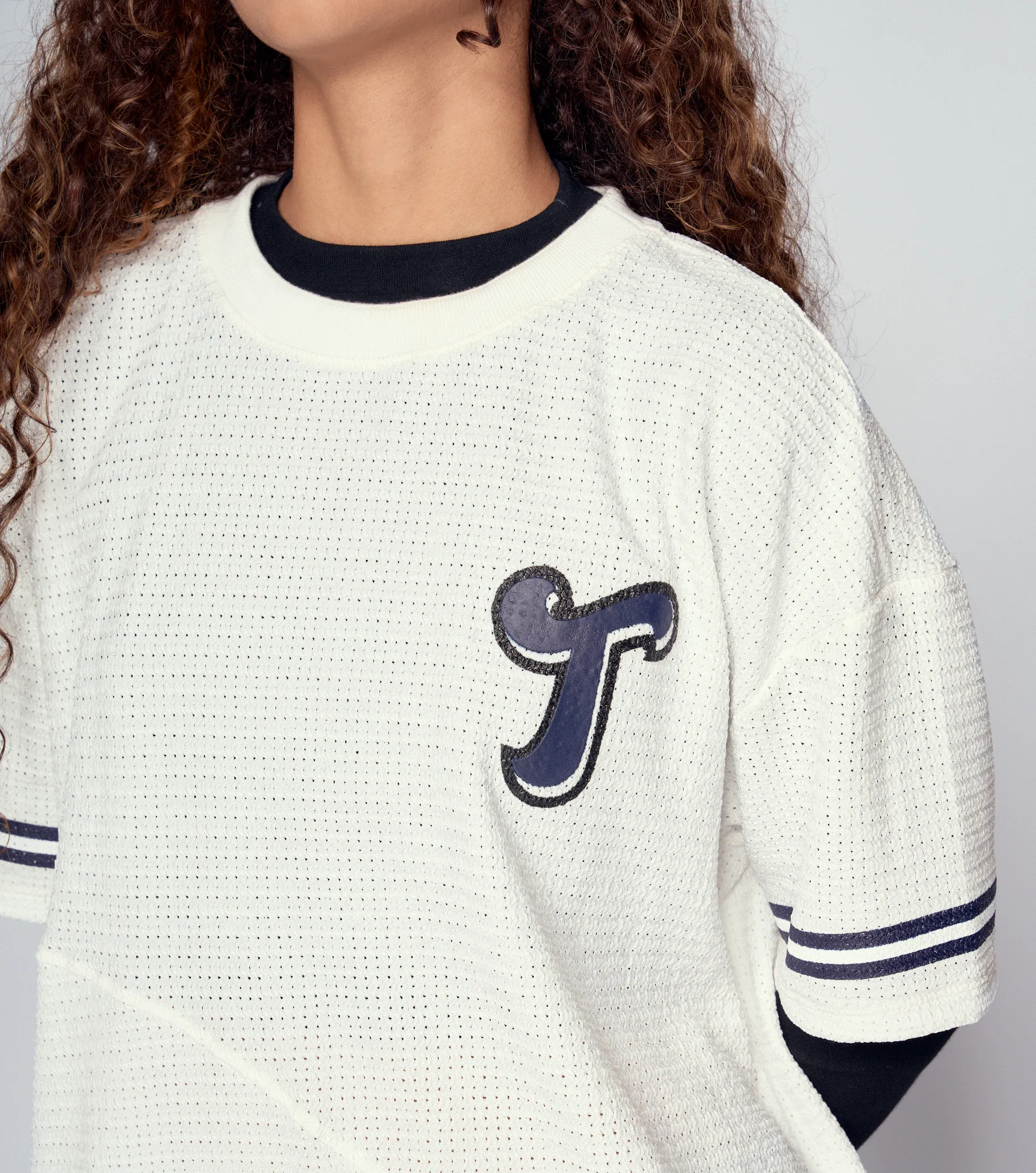 Kai T Shirt Oversize Texturizada Estampada Typer 834290 AC