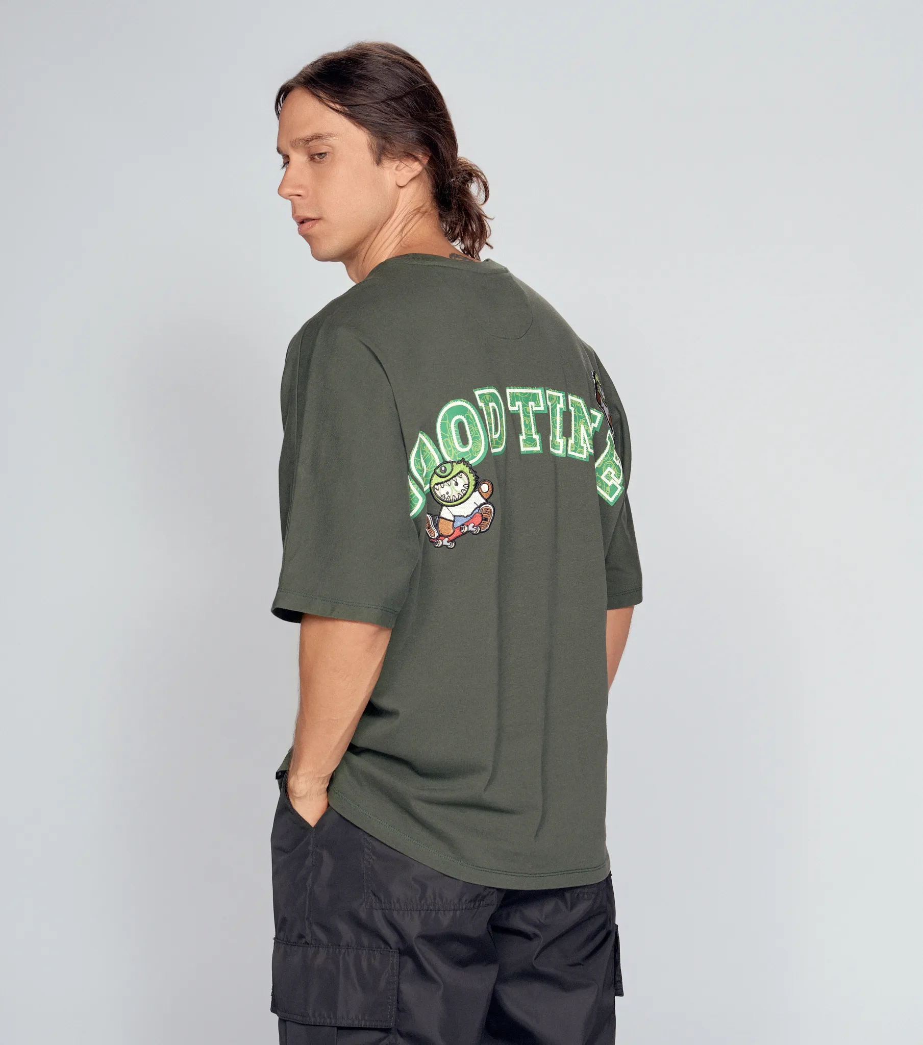 Kort T Shirt Extraover Bordada Typer 834509 NG