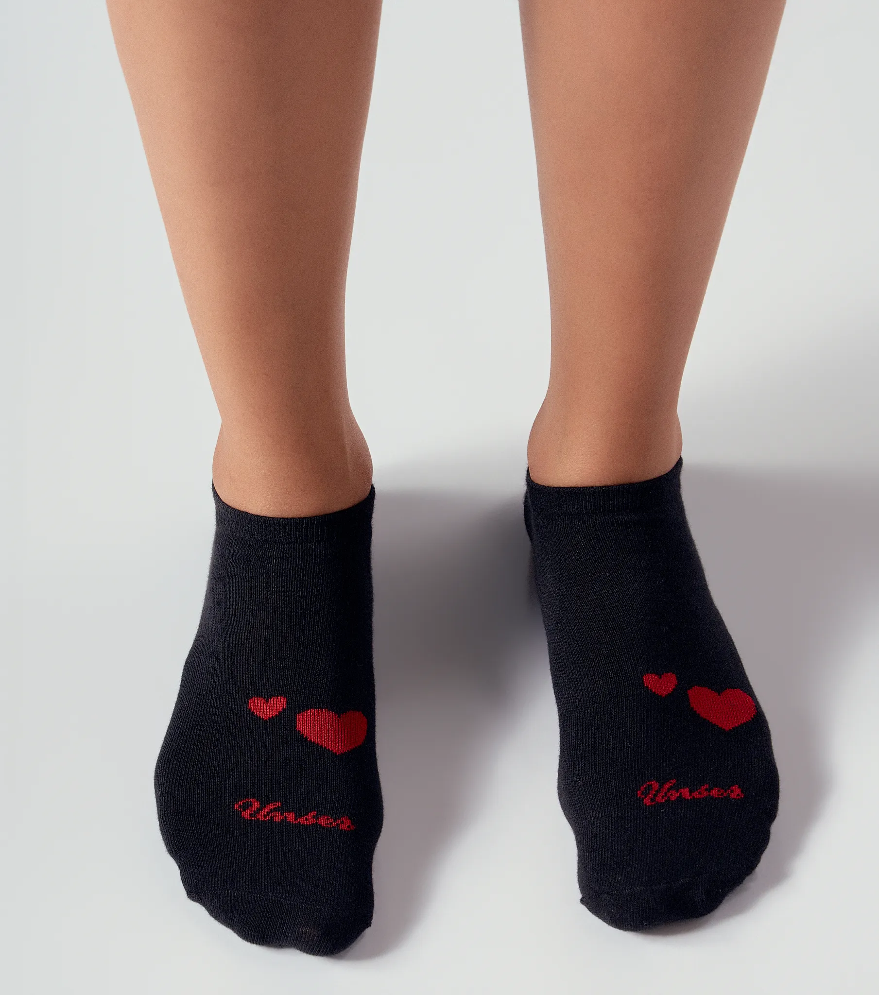 Luz Medias Bipack Talonera Con Corazones Rojos Unser 835025 CU