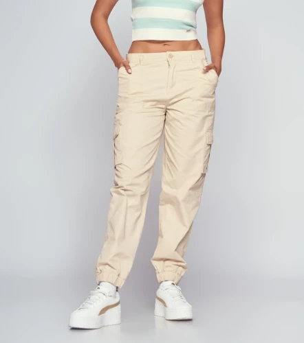 Paula Jogger Unicolor Con Bolsillos Tipo Cargo UnserKQ