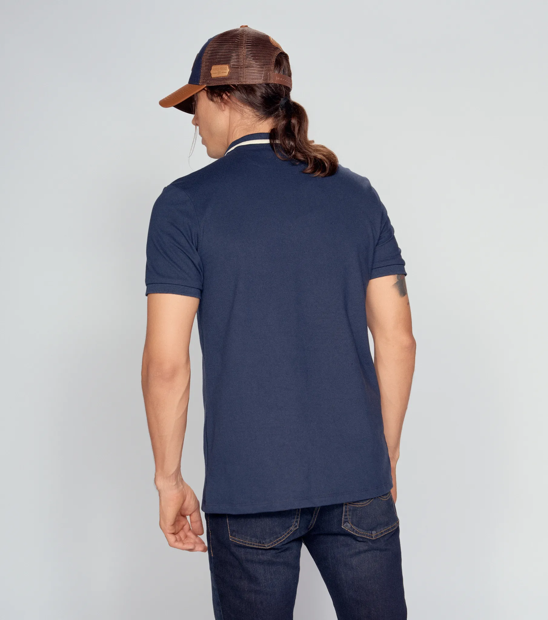 Polo Para Hombre Unicolor Molderia Comfort Manga Corta Unser 835108 AZ
