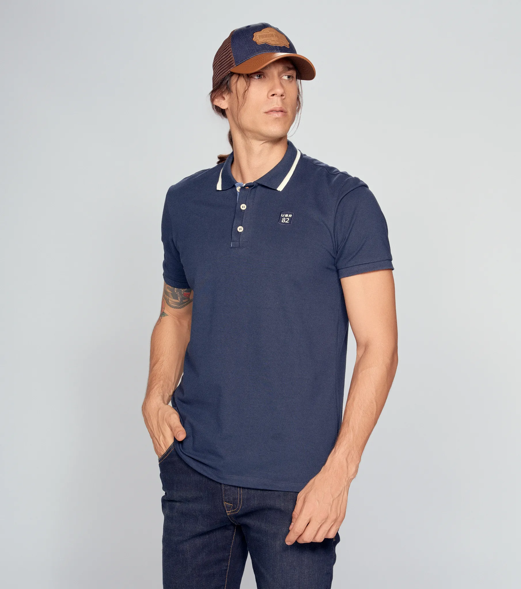 Polo Para Hombre Unicolor Molderia Comfort Manga Corta Unser 835108 AZ