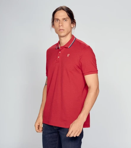 Polo Para Hombre Unicolor Molderia Comfort Manga Corta UnserRJ