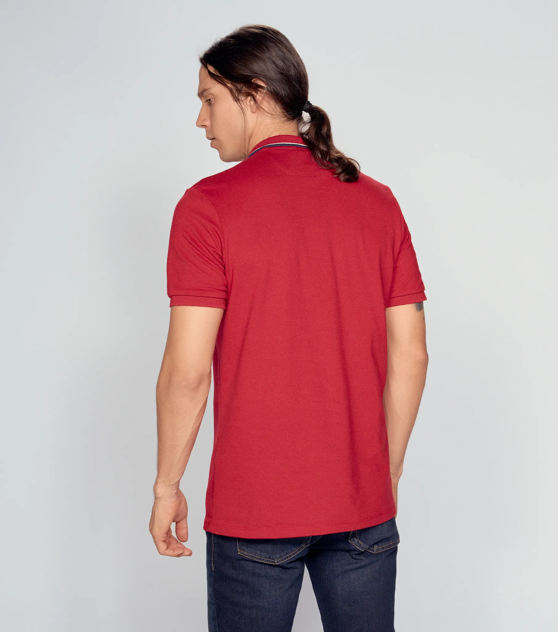 Polo Para Hombre Unicolor Molderia Comfort Manga Corta Unser 835108 AZ