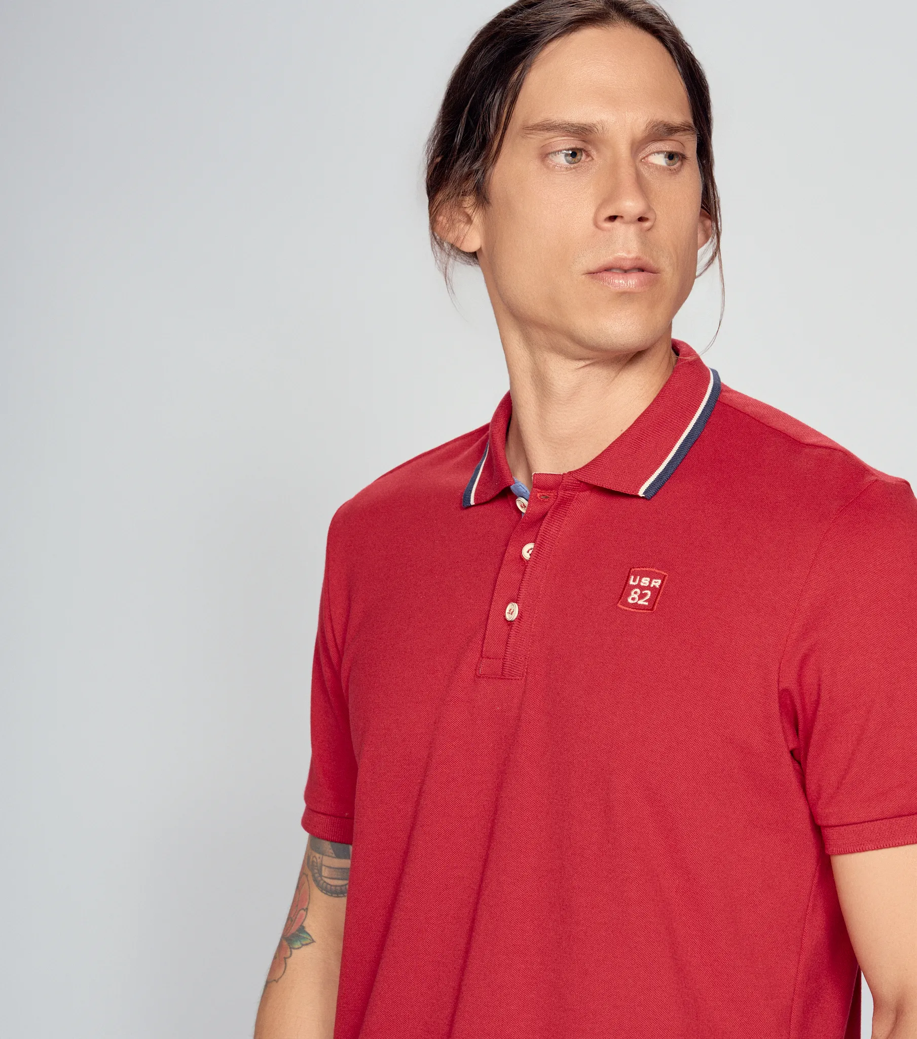Polo Para Hombre Unicolor Molderia Comfort Manga Corta Unser 835108 AZ