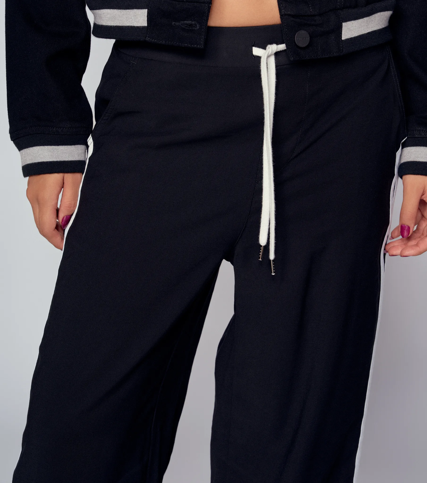 Star Naomi Pantalon Bota Recta Con Cordon Y Sesgos Unser 833974 NG