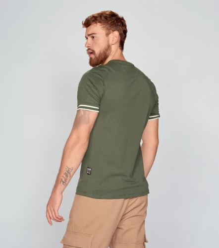 T Shirt Para Hombre Molderia Slim Con Punos Tejidos Combinados UnserVO