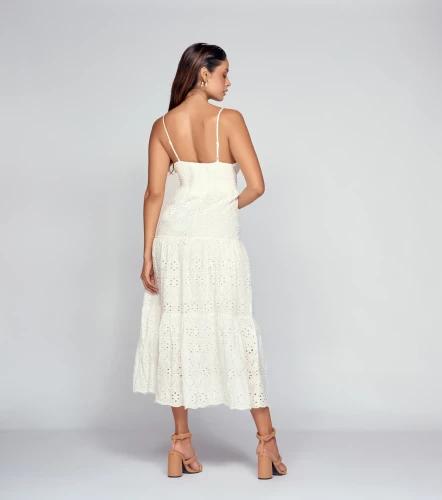 Vestido En Ojalillo Unicolor DerekBL