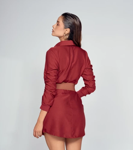 Vestido Para Mujer Camisero Unicolor Paris DerekVT