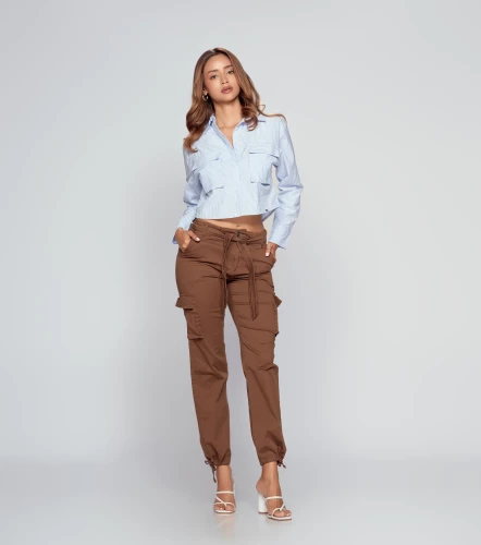Pantalon De Mujer Unicolor Cargo DerekCF