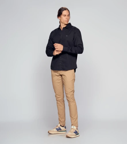 Camisa Para Hombre Molderia Comfort Unicolor Manga Larga UnserNG