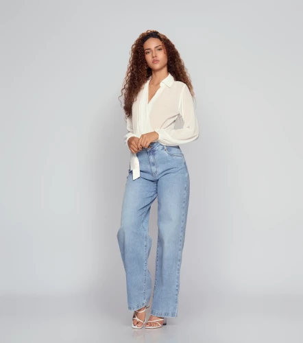 Jean Para Mujer Bota Recta Con Proceso Praga Romina DerekAZ