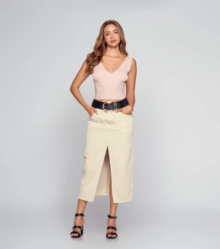 Blusa Escote V Unicolor DerekRS