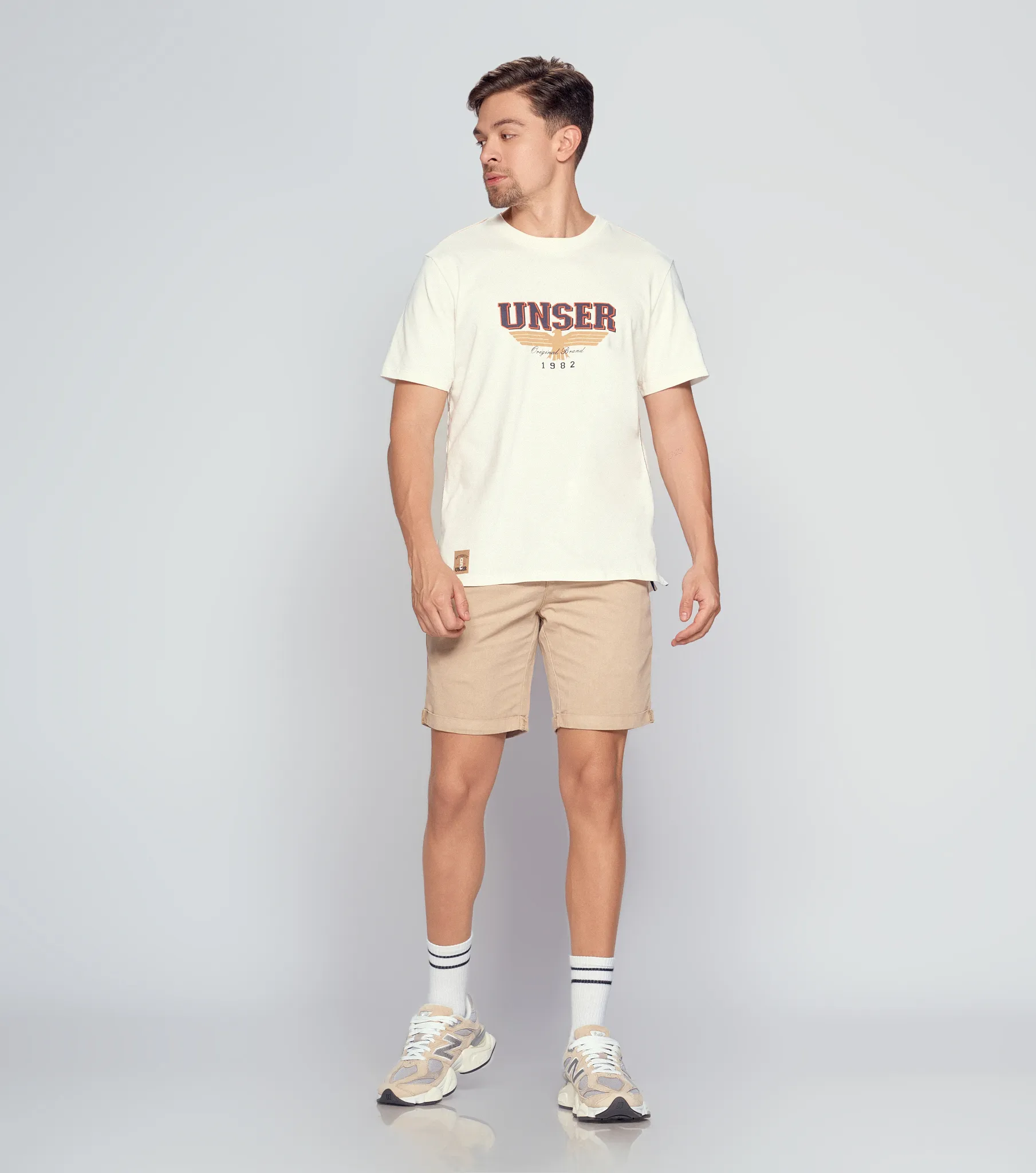 Camiseta Para Hombre Molderia Comfort Unicolor Con Estampado Unser 833903 AR