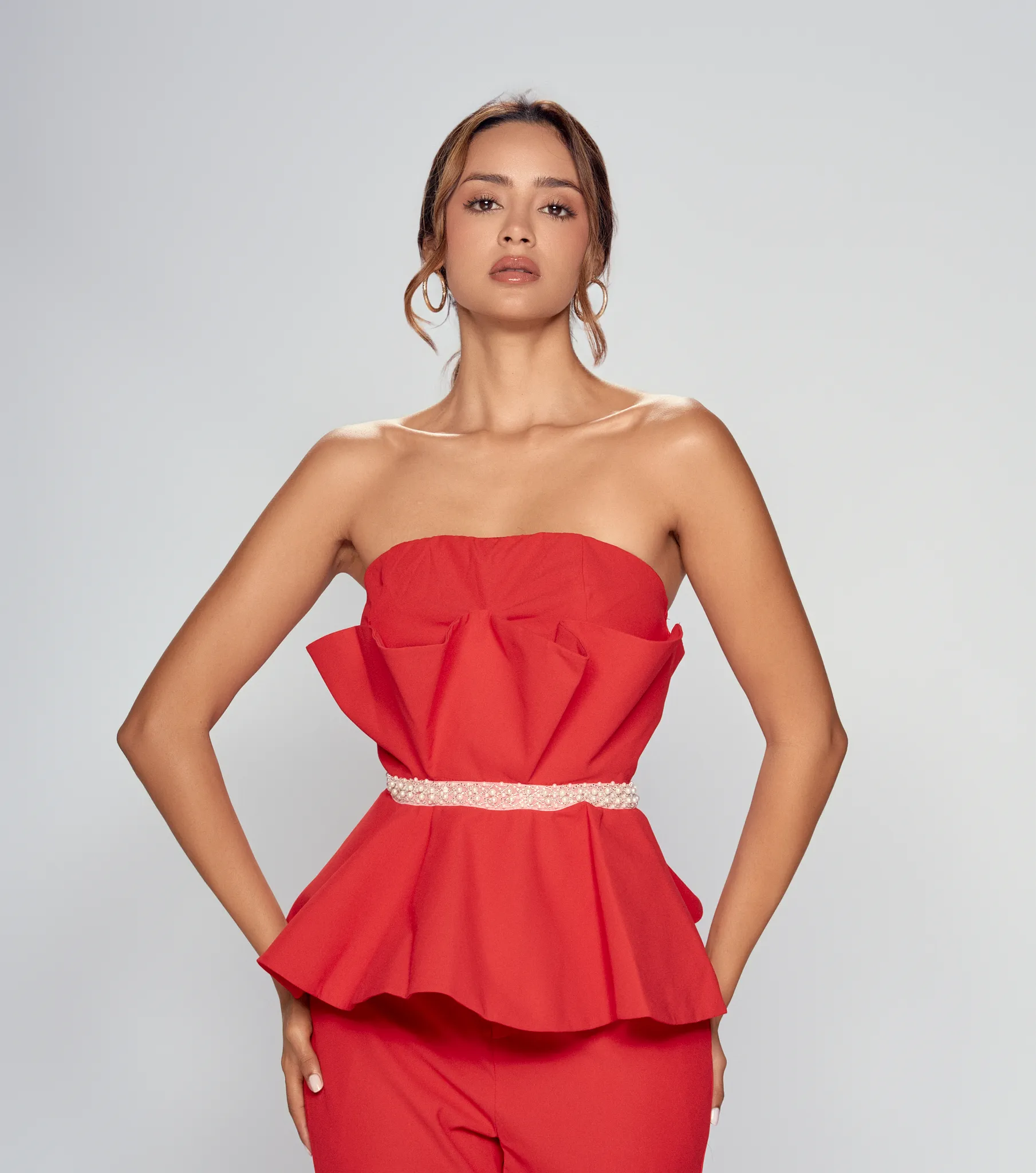 Conjunto Blusa Strapple Y Pantalon Unicolor Derek 833959 RJ