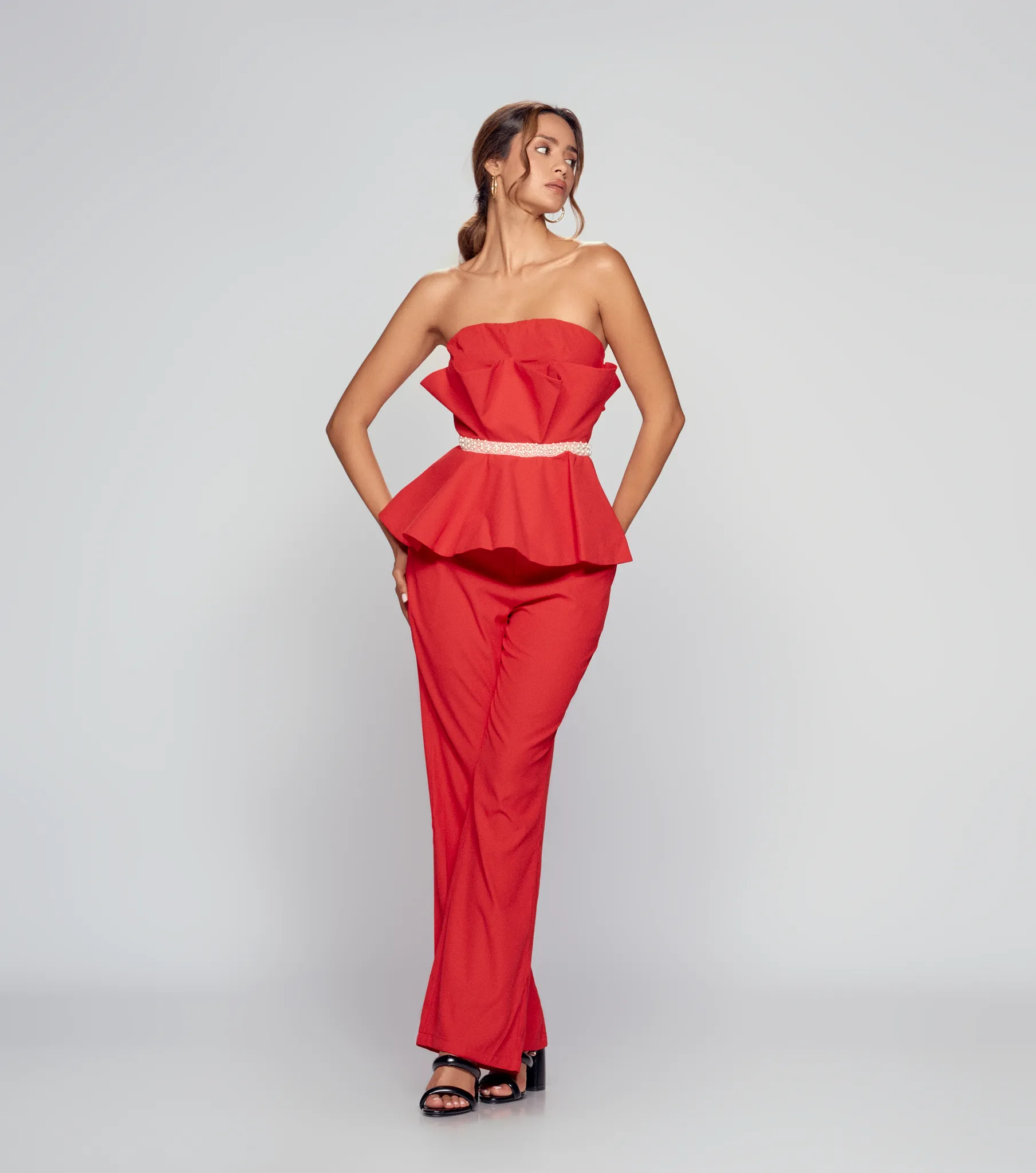 Conjunto Blusa Strapple Y Pantalon Unicolor Derek 833959 RJ