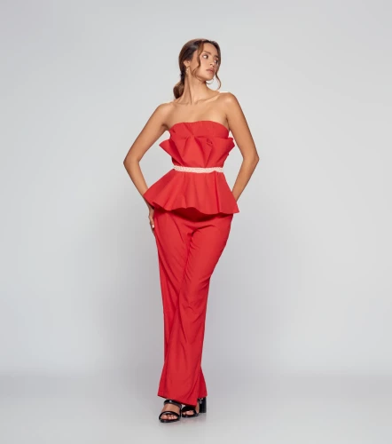 Conjunto Blusa Strapple Y Pantalon Unicolor DerekRJ