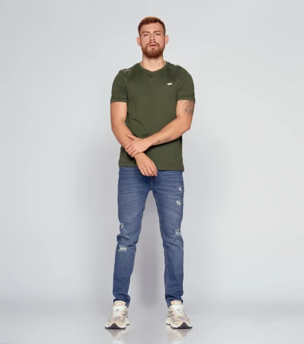 Jean Para Hombre Cinco Bolsillos Molderia Iron Con Rotos UnserAZ