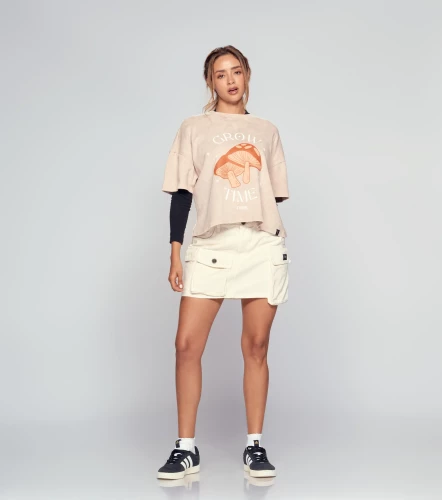 Melany T Shirt Boxy Con Acid Wash TyperKQ