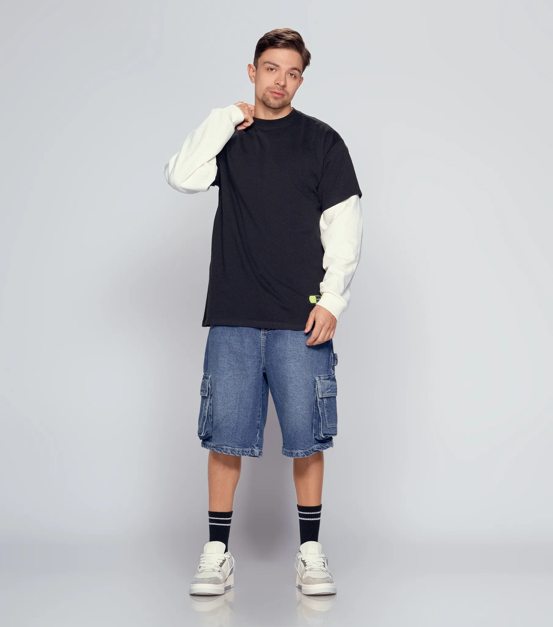 Paulo T Shirt Oversize Bordada Typer 834508 BL